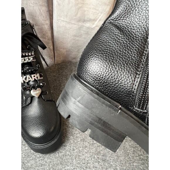 Karl Lagerfeld Paris Women's Everyday Cold Weather Mela Combat Boot 6.5 M - Picture 8 of 11